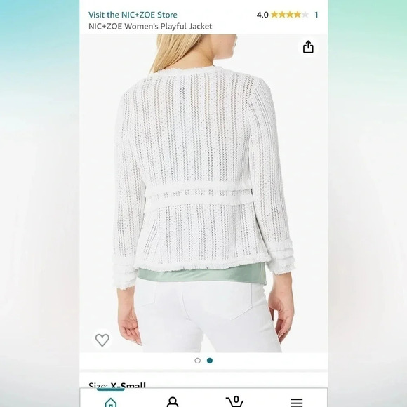 NIC & Zoe playful Jacket XXL,fray,fringes,white Boxy,cotton,cottagecore EC - Picture 14 of 14